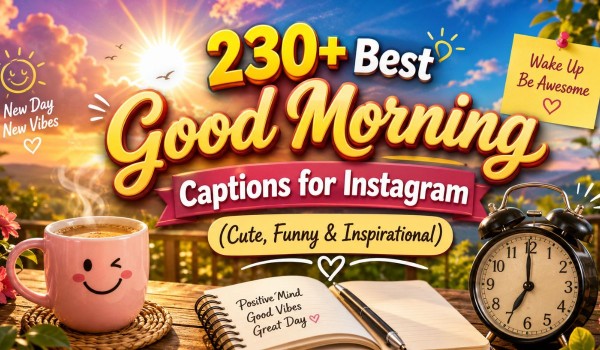 230+ Best Good Morning Captions for Instagram (Cute, Funny & Inspirational)