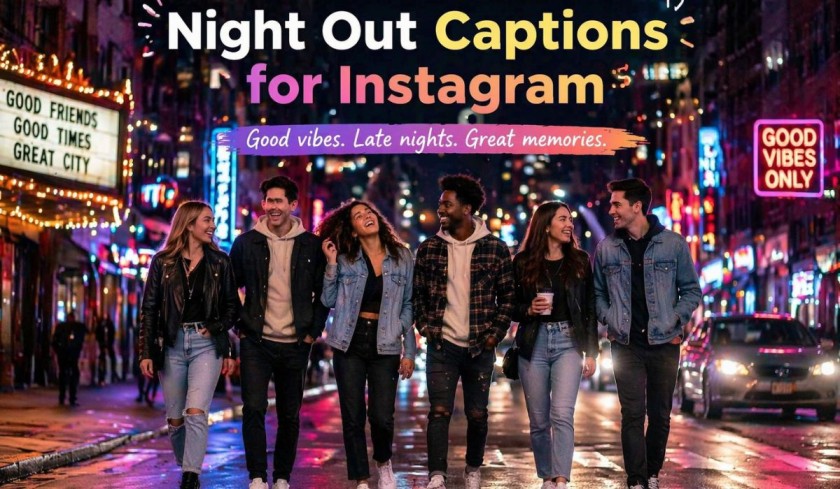 530+ Night Out Captions for Instagram Best & Funny 2026